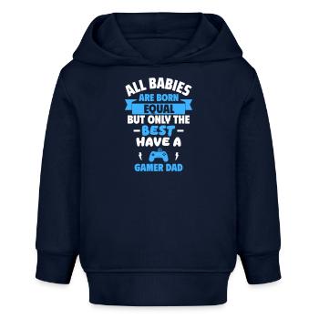 Baby,Papa Gamer,Geek,Gaming,Geburtsgeschenk - Baby Organic Hoodie Baby Cruiser von Stanley/Stella - Navy - Vorne