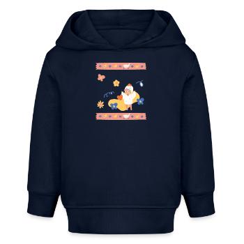 Kleines Baby verkleidet sich als kleines Küken - Baby Organic Hoodie Baby Cruiser von Stanley/Stella - Navy - Vorne