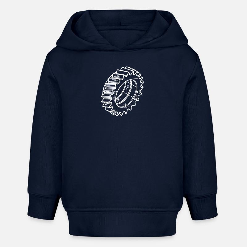 Conception de composants de machines à engrenages - Sweat à capuche bébé bio Stanley/Stella - bleu marine