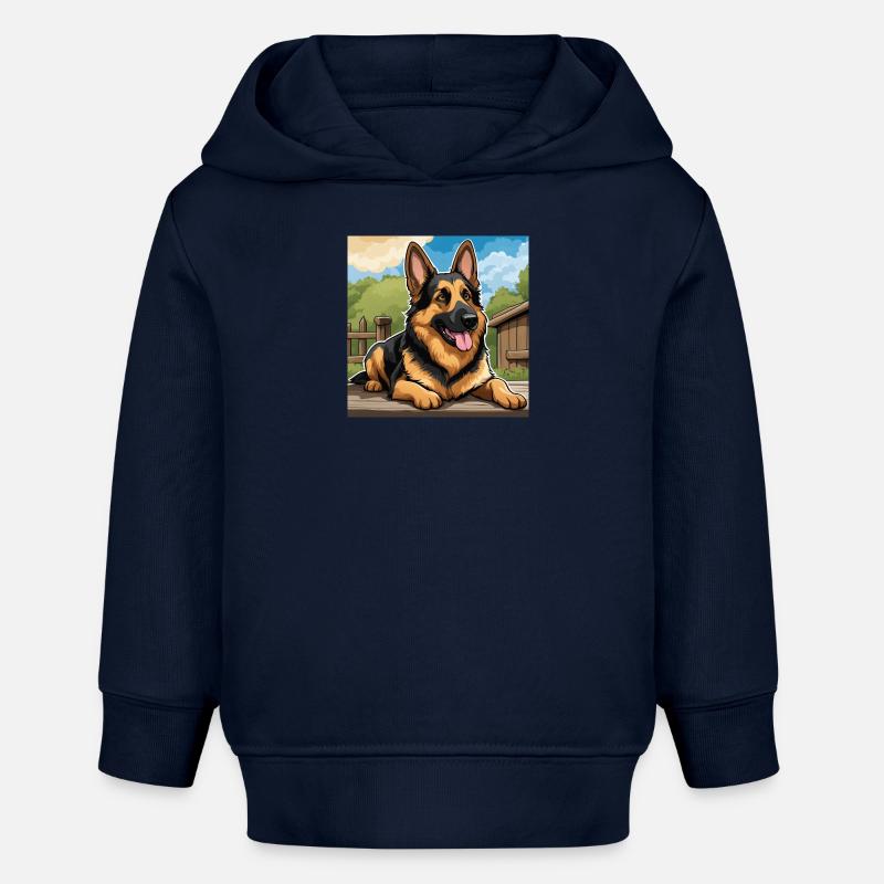 Chien de berger - Sweat à capuche bébé bio Stanley/Stella - bleu marine