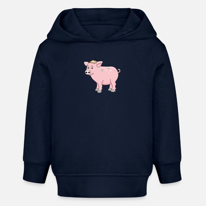 cochon drôle - Sweat à capuche bébé bio Stanley/Stella - bleu marine