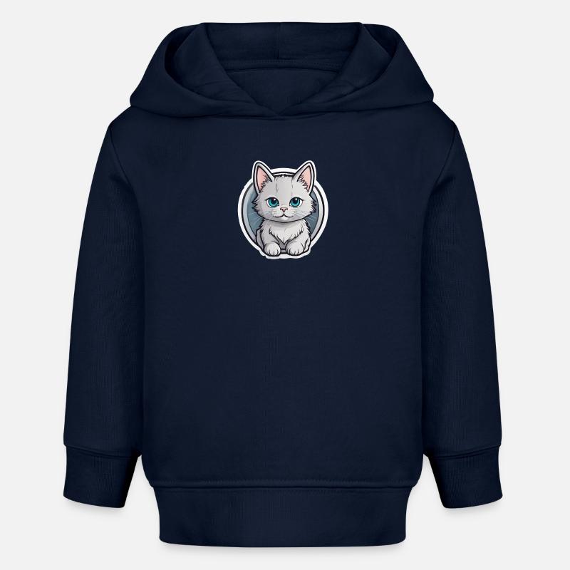 bébé chat - Sweat à capuche bébé bio Stanley/Stella - bleu marine