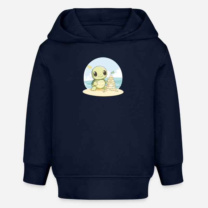 Conception de tortue - Sweat à capuche bébé bio Stanley/Stella - bleu marine