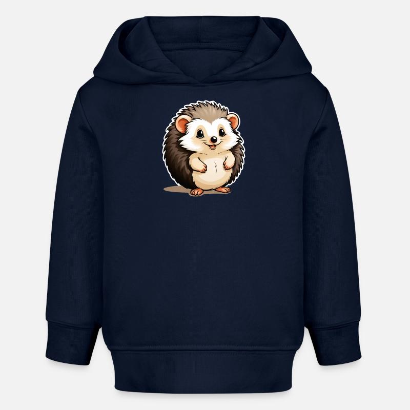 Petit hérisson mignon épineux - Sweat à capuche bébé bio Stanley/Stella - bleu marine