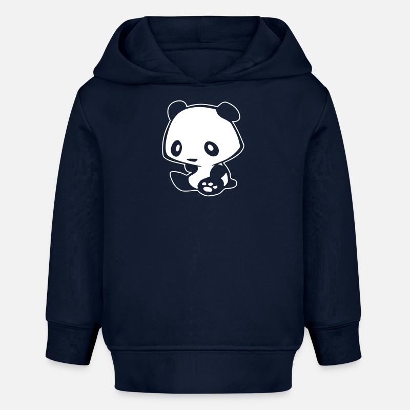 Kawaii Panda – Mignon Manga Ours Bambou - Sweat à capuche bébé bio Stanley/Stella - bleu marine