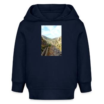 Berg Berge Berglandschaft Poster - Baby Organic Hoodie Baby Cruiser von Stanley/Stella - Navy - Vorne