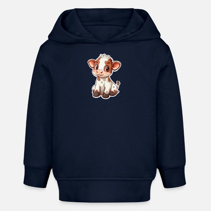 Vache - Sweat à capuche bébé bio Stanley/Stella - bleu marine