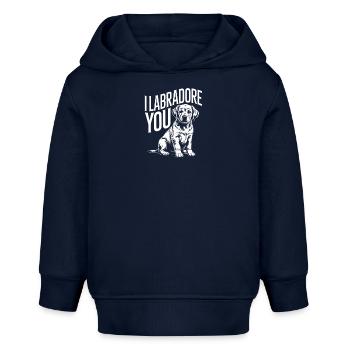 Ich Labrador Sie - Baby Organic Hoodie Baby Cruiser von Stanley/Stella - Navy - Vorne