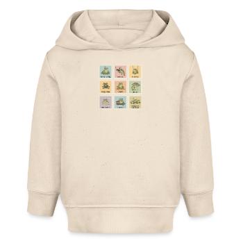 Grenouilles du bonheur : des citations drôles - Sweat à capuche bébé bio Stanley/Stella - écru doux - Devant