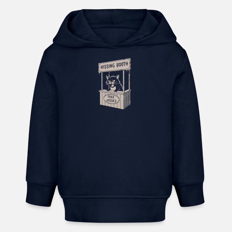 Stand de chat dans la Cabine du Sifflement - Sweat à capuche bébé bio Stanley/Stella - bleu marine