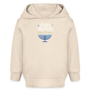 Happy Hanukkah Menorah  - Baby Organic Hoodie by Stanley/Stella - soft Ecru - Front