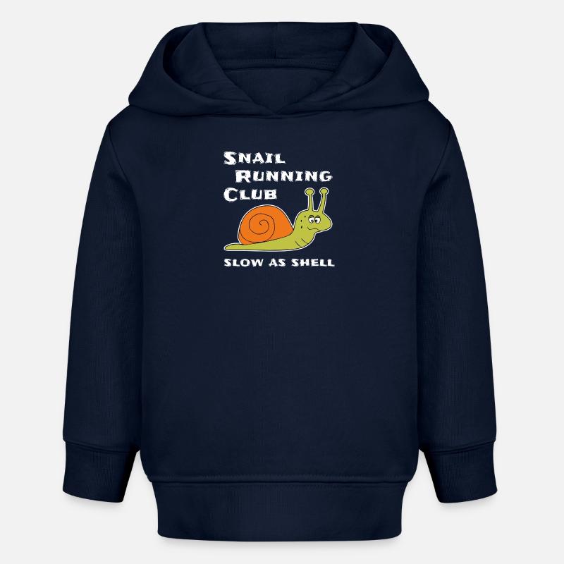 Jogging Running Sport Escargot Running Gift Fun - Sweat à capuche bébé bio Stanley/Stella - bleu marine