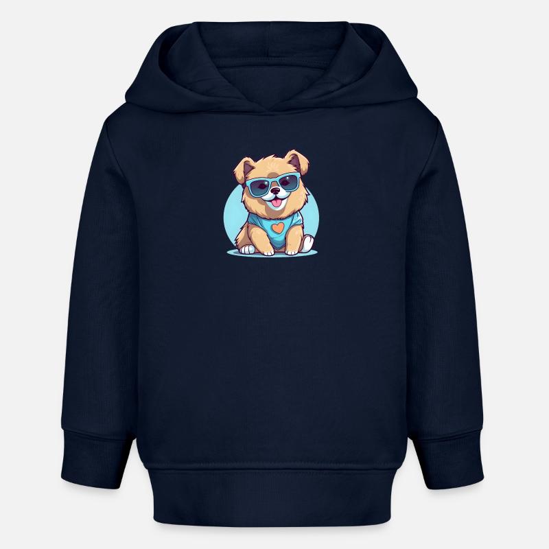Chiot cool - Sweat à capuche bébé bio Stanley/Stella - bleu marine