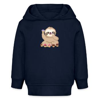 Molliges Faultier mit Muffin – Liebenswertes Tier- - Baby Organic Hoodie Baby Cruiser von Stanley/Stella - Navy - Vorne