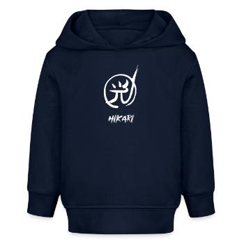 光 hikari lumière blanc romanji - Sweat à capuche bébé bio Stanley/Stella - bleu marine - Devant