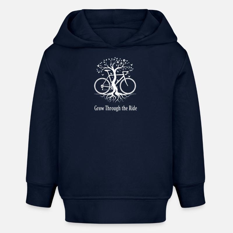 Grandir à travers l’arbre de l’attraction - Sweat à capuche bébé bio Stanley/Stella - bleu marine