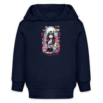 Anime e-Girl Sushi Goth Pastel Streetwear - Sweat à capuche bébé bio Stanley/Stella - bleu marine - Devant