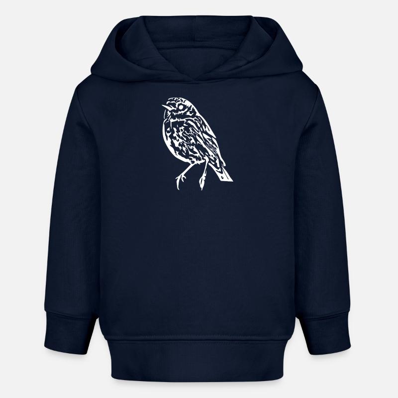T-shirt oiseau idée cadeau Noël - Sweat à capuche bébé bio Stanley/Stella - bleu marine