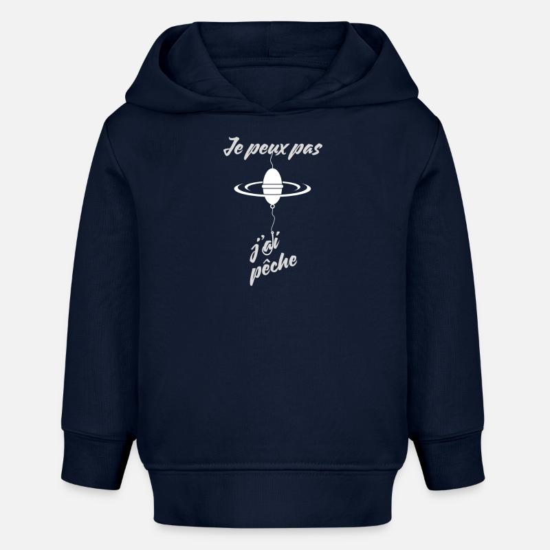 Je peux pas j'ai pêche - Sweat à capuche bébé bio Stanley/Stella - bleu marine