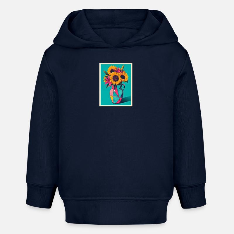 Vase à fleurs Pop Art - Sweat à capuche bébé bio Stanley/Stella - bleu marine