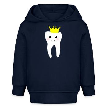 Zahn mit Krone - Baby Organic Hoodie Baby Cruiser von Stanley/Stella - Navy - Vorne