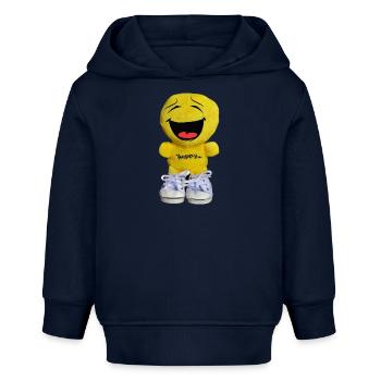 Heppy smyli - Sweat à capuche bébé bio Stanley/Stella - bleu marine - Devant