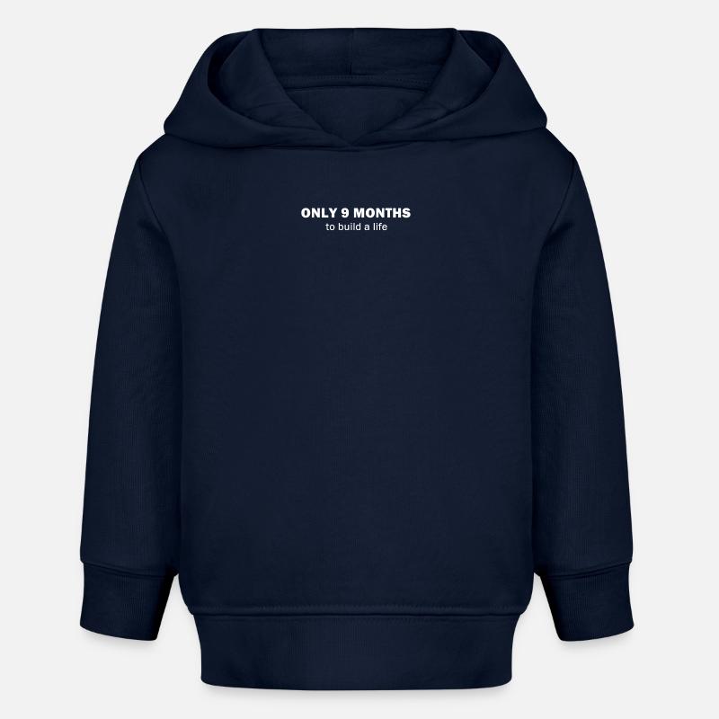 Plan de vie avec motif pour 9 mois - Sweat à capuche bébé bio Stanley/Stella - bleu marine