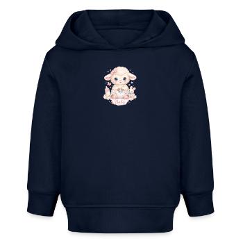 Bébés moutons - Sweat à capuche bébé bio Stanley/Stella - bleu marine - Devant