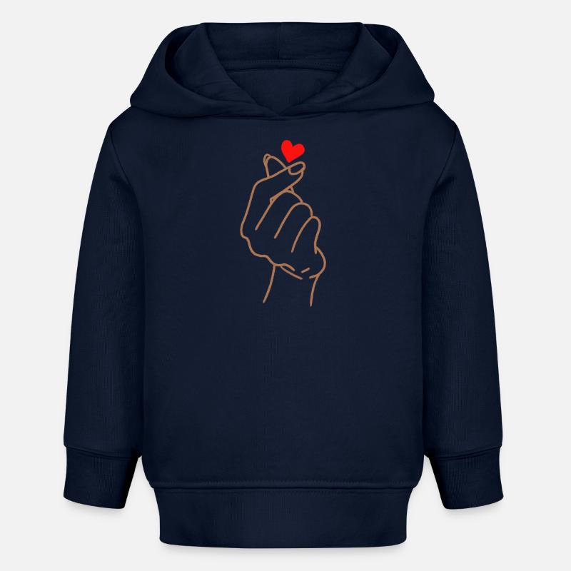 Symbole d’amour K-pop - Sweat à capuche bébé bio Stanley/Stella - bleu marine