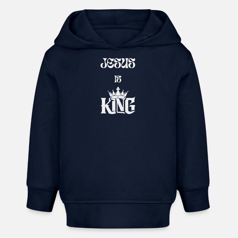 Jésus est roi Conception de personnage étroit - Sweat à capuche bébé bio Stanley/Stella - bleu marine