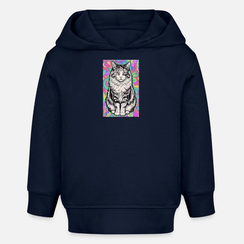 chat - Sweat à capuche bébé bio Stanley/Stella - bleu marine