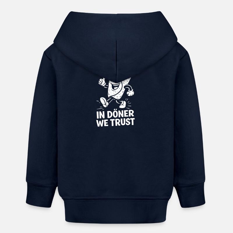 In Döner We Trust – le Snack le Plus Sacré du Monde - Sweat à capuche bébé bio Stanley/Stella - bleu marine