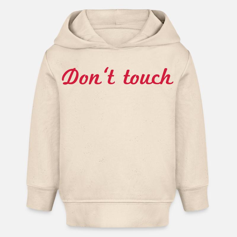Do not touch red - Sweat à capuche bébé bio Stanley/Stella - écru doux