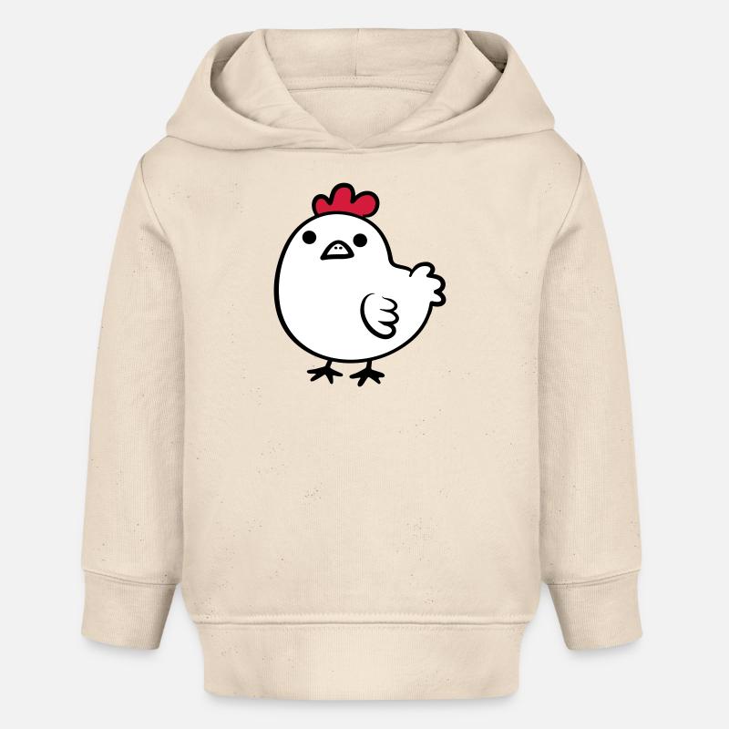 Poulet de dessin animé - Sweat à capuche bébé bio Stanley/Stella - écru doux
