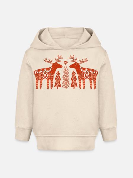 Zwillingsrentier-Weihnachtsvolk - Baby Organic Hoodie Baby Cruiser von Stanley/Stella - Natur