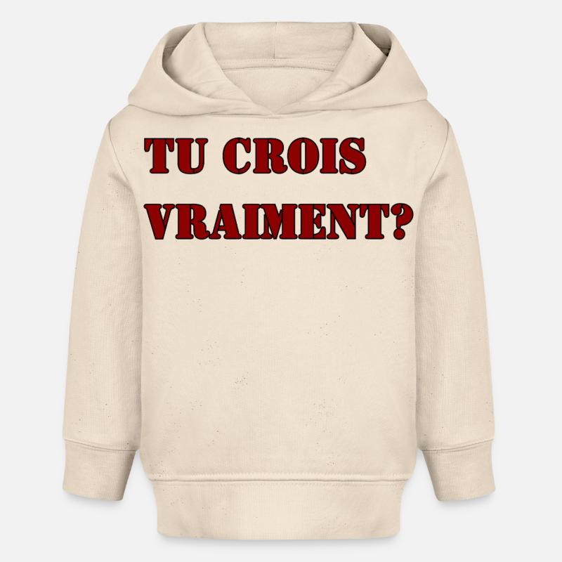 TU CROIS VRAIMENT? - Sweat à capuche bébé bio Stanley/Stella - écru doux