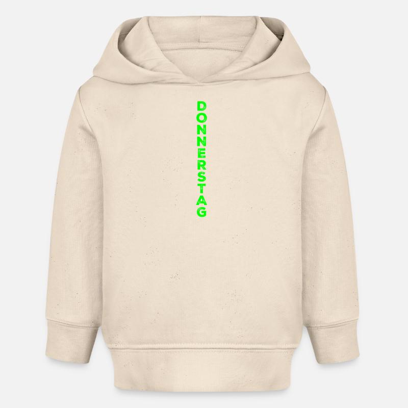 Jeudi - vert - Sweat à capuche bébé bio Stanley/Stella - écru doux