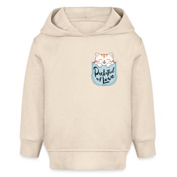 Chat dans votre poche - Sweat à capuche bébé bio Stanley/Stella - écru doux - Devant