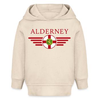 J’aime Aurigny, T-shirt design de style élégance - Sweat à capuche bébé bio Stanley/Stella - écru doux - Devant