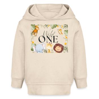 erster Geburtstag Baby Wild One Safari 1 Birthda - Baby Organic Hoodie Baby Cruiser von Stanley/Stella - Natur - Vorne