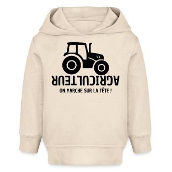 Bauer, Bauer, Bauer, Traktor - Baby Organic Hoodie Baby Cruiser von Stanley/Stella - Natur - Vorne