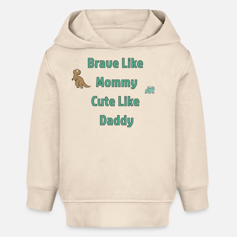 Courageux comme maman - Sweat à capuche bébé bio Stanley/Stella - écru doux