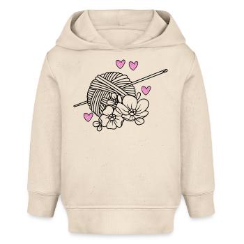 Tricot Tricot Crochet Tricoteur - Sweat à capuche bébé bio Stanley/Stella - écru doux - Devant