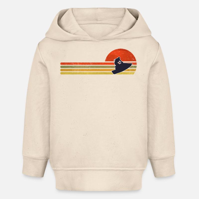 Retro Sunset Snowboard - Sweat à capuche bébé bio Stanley/Stella - écru doux