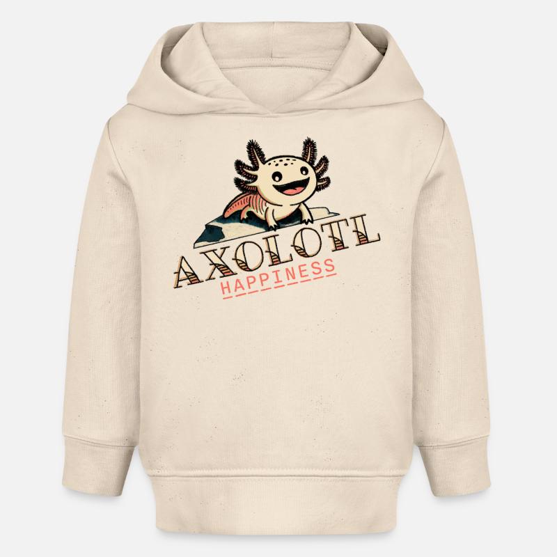 Axolotl Bonheur - Sweat à capuche bébé bio Stanley/Stella - écru doux