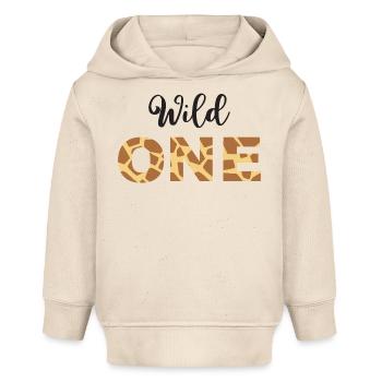 Wild One Giraffen-Druckbuchstaben - Baby Organic Hoodie Baby Cruiser von Stanley/Stella - Natur - Vorne