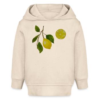 Branche de citron et citron - Sweat à capuche bébé bio Stanley/Stella - écru doux - Devant