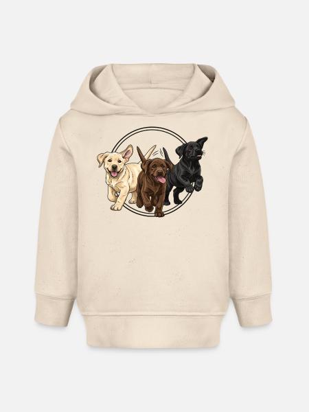 Fröhliche Labrador Welpen Illustration - Baby Organic Hoodie Baby Cruiser von Stanley/Stella - Natur