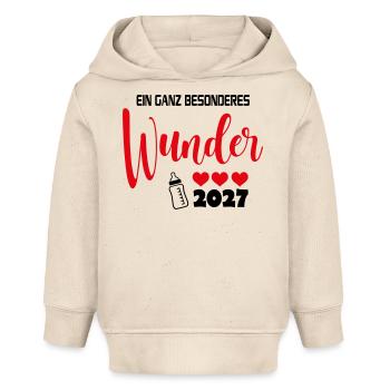 Ein Wunder 2027 Babysprüche Herz Milchflasche - Baby Organic Hoodie Baby Cruiser von Stanley/Stella - Natur - Vorne