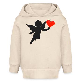 Engel Herz, schwarz - Baby Organic Hoodie Baby Cruiser von Stanley/Stella - Natur - Vorne